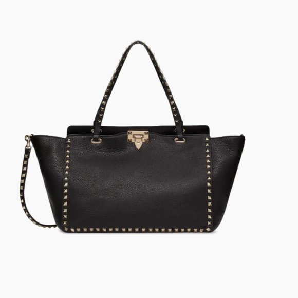 Valentino Garavani Handbags - Medium Grainy Calfskin Rockstud Bag - Valentino Garavani
